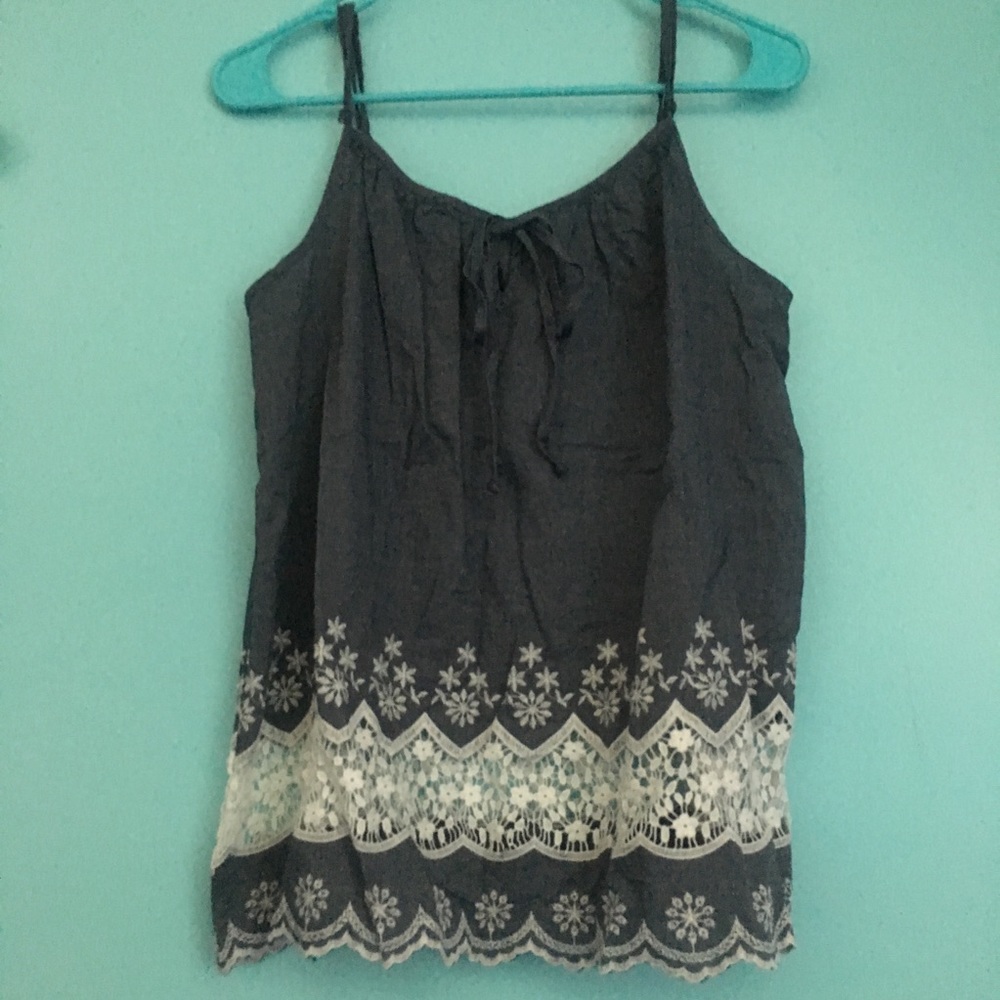 Lace & embroidered blouse